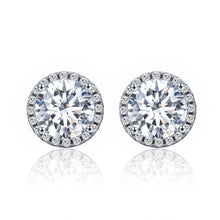 Load image into Gallery viewer, Zircon Earrings Sterling Silver Simple Girls Earrings, SCE358