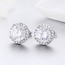 Load image into Gallery viewer, Zircon Earrings Sterling Silver Simple Girls Earrings, SCE358