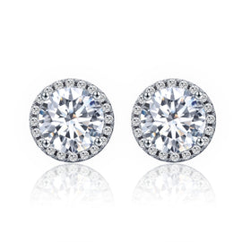 Zircon Earrings Sterling Silver Simple Girls Earrings, SCE358