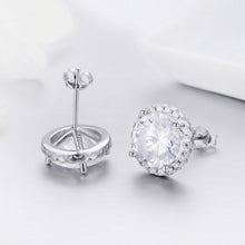 Load image into Gallery viewer, Zircon Earrings Sterling Silver Simple Girls Earrings, SCE358