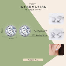Load image into Gallery viewer, Zircon Earrings Sterling Silver Simple Girls Earrings, SCE358