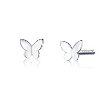 Load image into Gallery viewer, Sterling Silver Butterfly Earrings Fresh Simple and Compact Platinum-plated Girls Earrings, SCE775