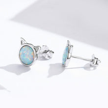 Load image into Gallery viewer, DIY Earrings Cat Sterling Silver Earrings Zircon Earrings