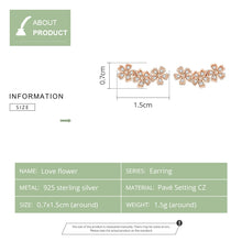 Load image into Gallery viewer, Flowers Zircon Earrings Sterling Silver Female Earrings Simple Earrings, Rose Gold, White
