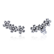 Load image into Gallery viewer, Flowers Zircon Earrings Sterling Silver Female Earrings Simple Earrings, Rose Gold, White