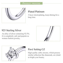 Load image into Gallery viewer, S925 Sterling Silver Ring Platinum Plated Heart Clear Ring, 6 US Size, 7 US Size, 8 US Size