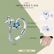 Load image into Gallery viewer, S925 Sterling Silver Ring Interstellar Journey Open Female Ring, SCR322