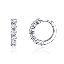 Load image into Gallery viewer, Platinum-plated Zircon Sterling Silver Jewelry Earrings, SCE524