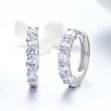 Load image into Gallery viewer, Platinum-plated Zircon Sterling Silver Jewelry Earrings, SCE524