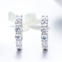 Load image into Gallery viewer, Platinum-plated Zircon Sterling Silver Jewelry Earrings, SCE524