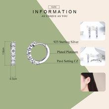 Load image into Gallery viewer, Platinum-plated Zircon Sterling Silver Jewelry Earrings, SCE524