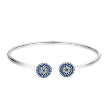 Load image into Gallery viewer, Bright Blue Eyes Inlaid Zircon Bracelet S925 Sterling Silver Bracelet, SCB058