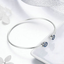 Load image into Gallery viewer, Bright Blue Eyes Inlaid Zircon Bracelet S925 Sterling Silver Bracelet, SCB058