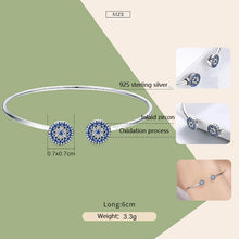 Load image into Gallery viewer, Bright Blue Eyes Inlaid Zircon Bracelet S925 Sterling Silver Bracelet, SCB058