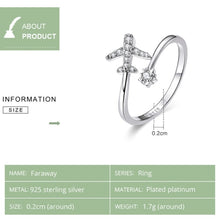 Load image into Gallery viewer, 925 Sterling Silver Ring Plane Zircon Open White Gold Plated Ring, SCR623