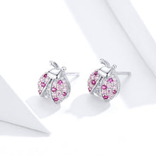 Load image into Gallery viewer, Sterling Silver Insect Earrings Seven-star Ladybug Earrings Platinum-plated Girl Earrings, SCE715