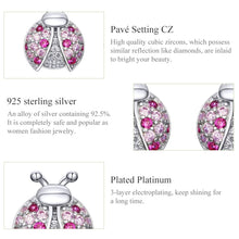 Load image into Gallery viewer, Sterling Silver Insect Earrings Seven-star Ladybug Earrings Platinum-plated Girl Earrings, SCE715