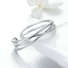 Load image into Gallery viewer, S925 Sterling Silver Platinum Plated Ring Simple Fashion Open Ring, SCR483