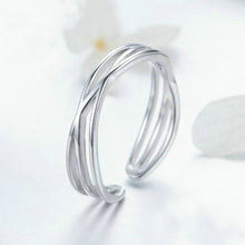 Load image into Gallery viewer, S925 Sterling Silver Platinum Plated Ring Simple Fashion Open Ring, SCR483