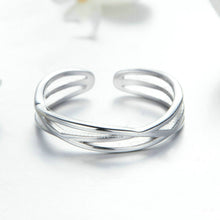 Load image into Gallery viewer, S925 Sterling Silver Platinum Plated Ring Simple Fashion Open Ring, SCR483
