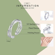 Load image into Gallery viewer, S925 Sterling Silver Platinum Plated Ring Simple Fashion Open Ring, SCR483