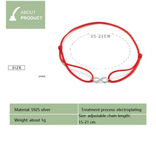 Load image into Gallery viewer, Red String S925 Sterling Silver Bracelet Fashion Bracelet for Girls, SCB176
