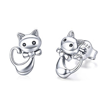 Load image into Gallery viewer, Cat Earrings S925 Sterling Silver Simple Personality Earrings Ladies Earrings, SCE450