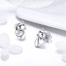 Load image into Gallery viewer, Cat Earrings S925 Sterling Silver Simple Personality Earrings Ladies Earrings, SCE450