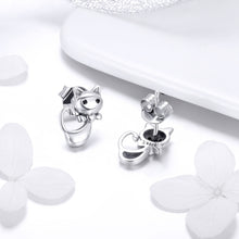 Load image into Gallery viewer, Cat Earrings S925 Sterling Silver Simple Personality Earrings Ladies Earrings, SCE450