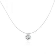 Load image into Gallery viewer, Invisible Fish Line Necklace Zircon Pendant S925 Sterling Silver Necklace, SCN332