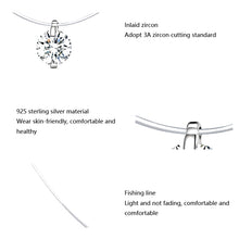 Load image into Gallery viewer, Invisible Fish Line Necklace Zircon Pendant S925 Sterling Silver Necklace, SCN332