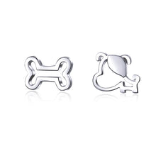 Load image into Gallery viewer, Sterling Silver Hollow Dog Bone Earrings Simple Jewelry, SCE649