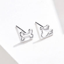 Load image into Gallery viewer, Sterling Silver Hollow Dog Bone Earrings Simple Jewelry, SCE649