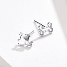 Load image into Gallery viewer, Sterling Silver Hollow Dog Bone Earrings Simple Jewelry, SCE649