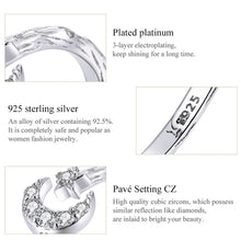 Load image into Gallery viewer, Fashion Retro Open Ring Sterling Silver S925 Star and Moon Platinum Plated Zircon Ring, SCR638