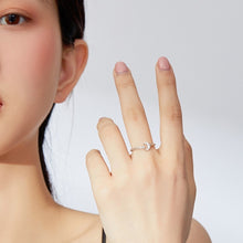 Load image into Gallery viewer, Fashion Retro Open Ring Sterling Silver S925 Star and Moon Platinum Plated Zircon Ring, SCR638