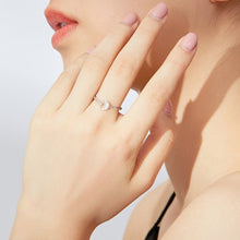 Load image into Gallery viewer, Fashion Retro Open Ring Sterling Silver S925 Star and Moon Platinum Plated Zircon Ring, SCR638