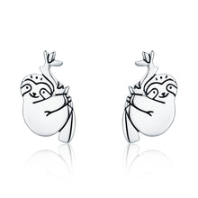 Load image into Gallery viewer, Animal Sloth Earrings Sterling Silver Simple Earrings, SCE327