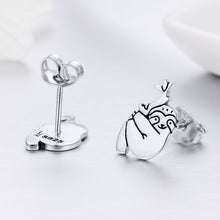 Load image into Gallery viewer, Animal Sloth Earrings Sterling Silver Simple Earrings, SCE327