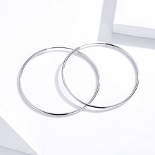 Load image into Gallery viewer, Big Circle Earrings Simple Platinum-plated Sterling Silver S925 Earrings, SCE711