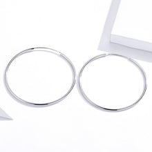 Load image into Gallery viewer, Big Circle Earrings Simple Platinum-plated Sterling Silver S925 Earrings, SCE711