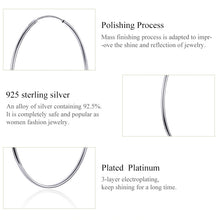Load image into Gallery viewer, Big Circle Earrings Simple Platinum-plated Sterling Silver S925 Earrings, SCE711