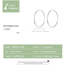 Load image into Gallery viewer, Big Circle Earrings Simple Platinum-plated Sterling Silver S925 Earrings, SCE711
