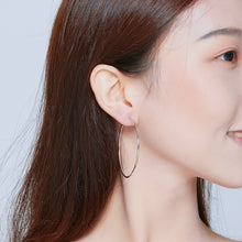 Load image into Gallery viewer, Big Circle Earrings Simple Platinum-plated Sterling Silver S925 Earrings, SCE711