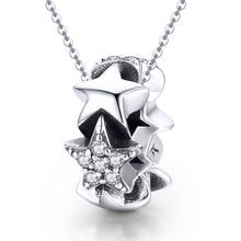 Load image into Gallery viewer, S925 Sterling Silver Small Star Bead Inlaid Zircon Necklace Bracelet Pendant