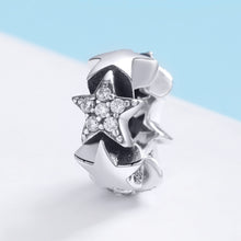 Load image into Gallery viewer, S925 Sterling Silver Small Star Bead Inlaid Zircon Necklace Bracelet Pendant