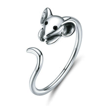 Load image into Gallery viewer, S925 Sterling Silver Open Ring New Year's Zodiac Rat Ring, SCR632