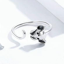 Load image into Gallery viewer, S925 Sterling Silver Open Ring New Year's Zodiac Rat Ring, SCR632