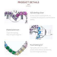 Load image into Gallery viewer, Rainbow Earrings Sterling Silver S925 Heart-shaped Zircon Girls Accessories, SCE891