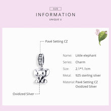 Load image into Gallery viewer, S925 Sterling Silver Animal Elephant Pendant DIY Bracelet Accessories